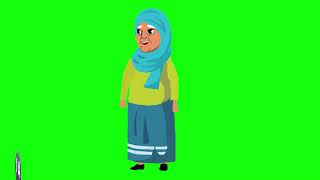 Muslim Old Women | Islamic Character Woman | Green Screen | Chrome Key Background