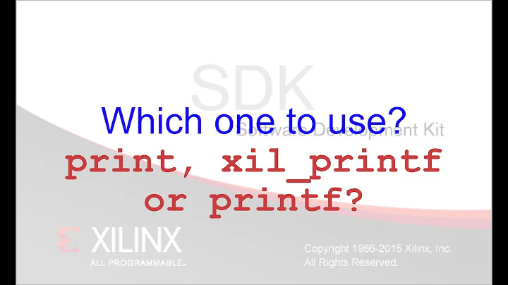 Xilinx SDK: Output with print, xil_printf and printf