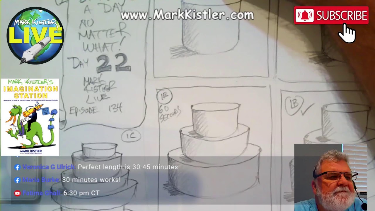 Mark Kistler LIVE! Episode 122: Let's draw Robbo-Kitty! Day 10