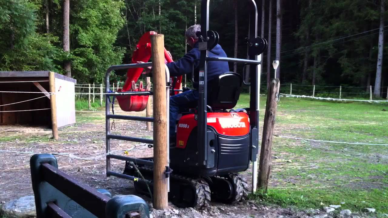 Jims Excavator #5 Kubota K008-3 fits through the pedestrian gate just fine.