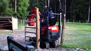Jims Excavator #5 Kubota K008-3 fits through the pedestrian gate just fine.