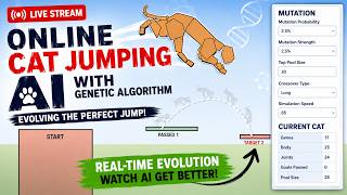 🧬 Can AI Learn to Jump | Genetic Algorithm Cat Evolution LIVE