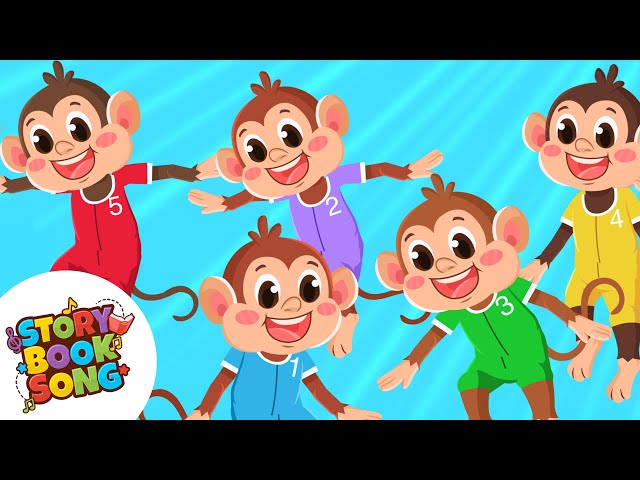 Five Little Monkeys 🙈 Jumping on the Bed 🐒 Fun Kids Songs! - YouTube