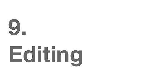 How to Make a Video That Doesn’t Suck.  Part 9: Editing