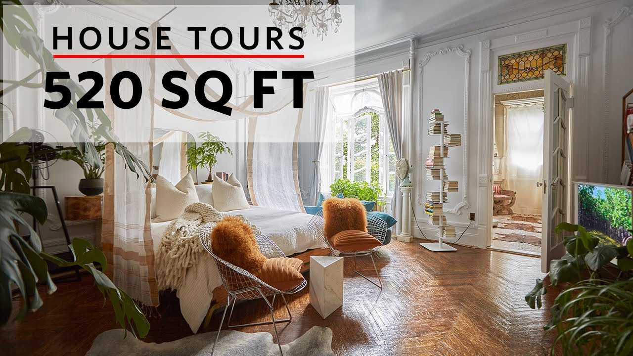 Экскурсия по дому: Студия площадью 520 кв. футов в довоенном таунхаусе в Нью-Йорке.