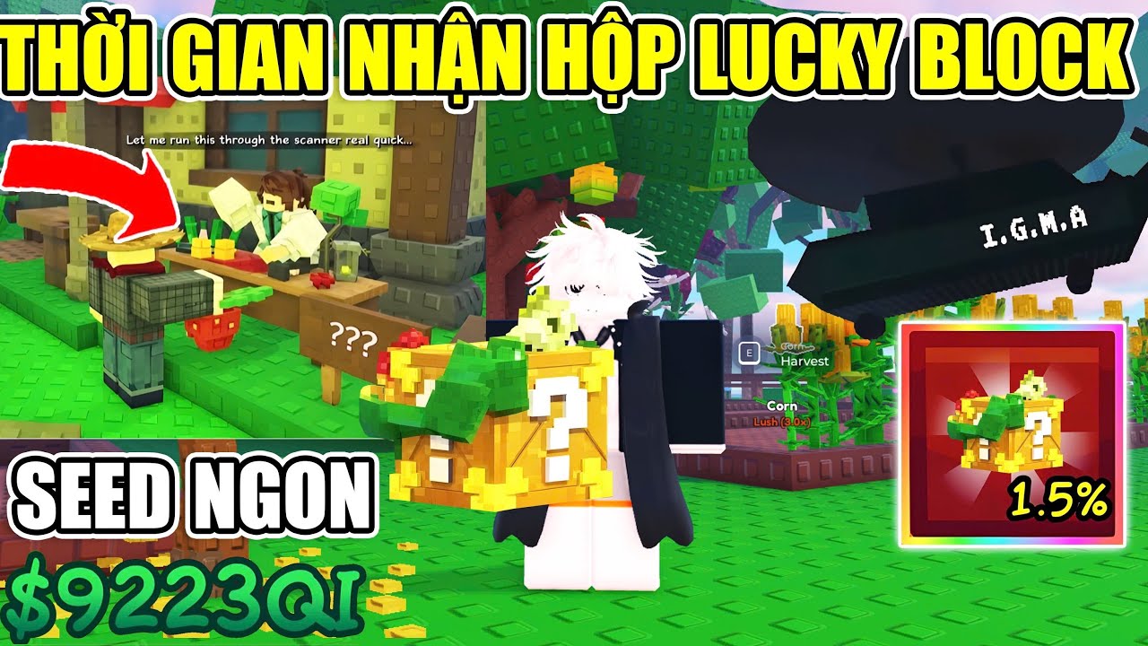 THỜI GIAN CÁCH NHẬN HỘP LUCKY BLOCK SEED MỚI, KHU VỰC NPC MỚI GROW A GARDEN V2 | GARDEN HORIZONS 