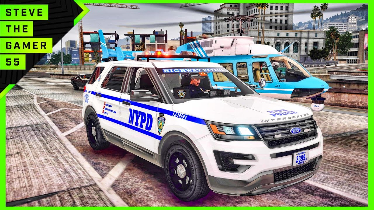 Подкрепление патруля полиции Нью-Йорка на шоссе на Fleek | Мод GTA 5 Lspdfr | 4K