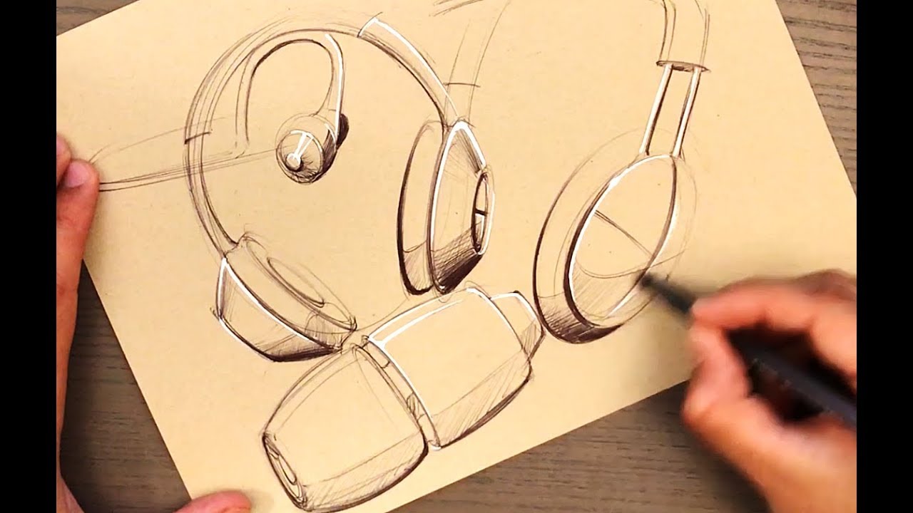 BiC Pen Headphone Doodles & Thinking Out Loud