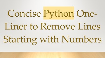 Concise Python One-Liner to Remove Lines Starting with Numbers