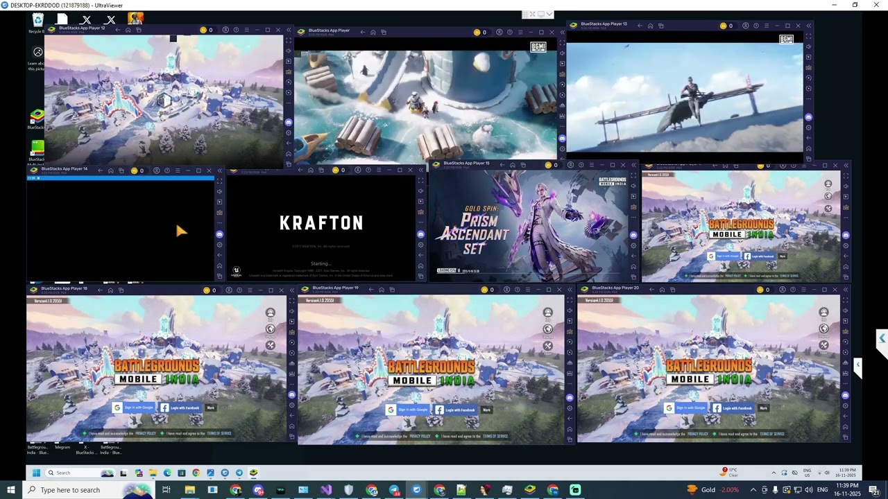 MULTI SCREEN BLUESTACKS BGMI POP COLLECT SETUP