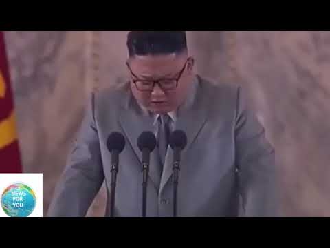 Kin Jong-un cries while doing a speech