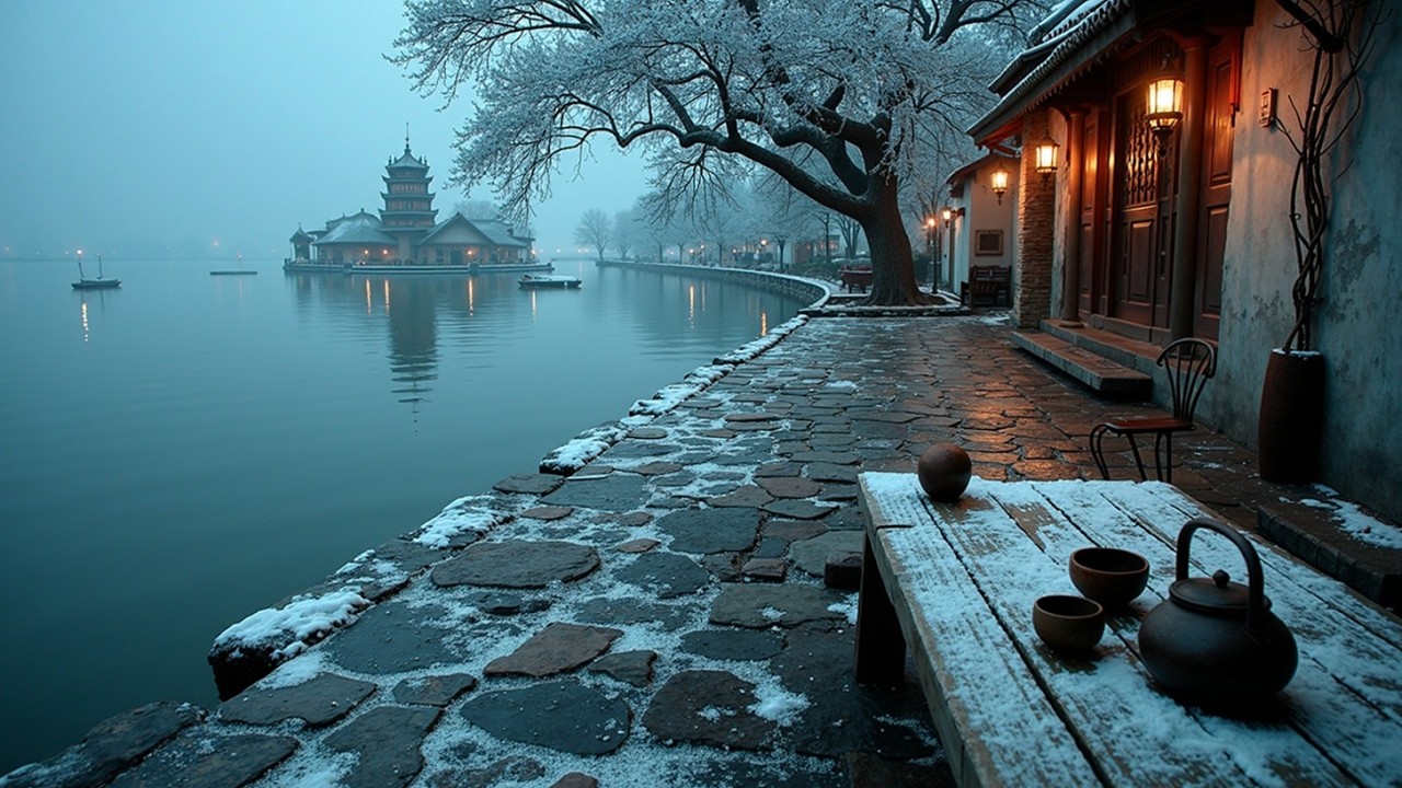 Спокойное зимнее уединение в пагоде Расслабляющая азиатская музыка для спа и медитации