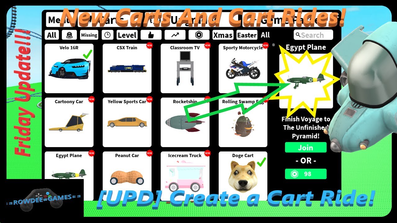 New Carts And Cart Rides! [UPD] Create a Cart Ride! Friday Update ...