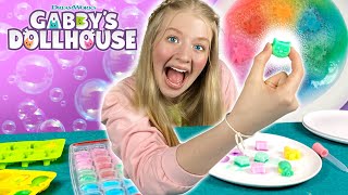 fun easy experiment for kids fizzy rainbow cubes gabbys dollhouse
