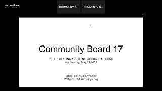 Community Board 17 General Board Meeting (Live Stream) - May 2023
