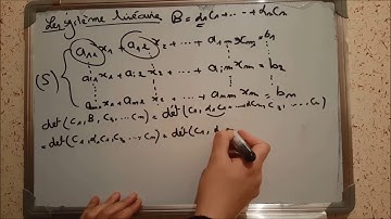 Les systèmes linéaires : Méthode de Cramer cours et exemple résolu.