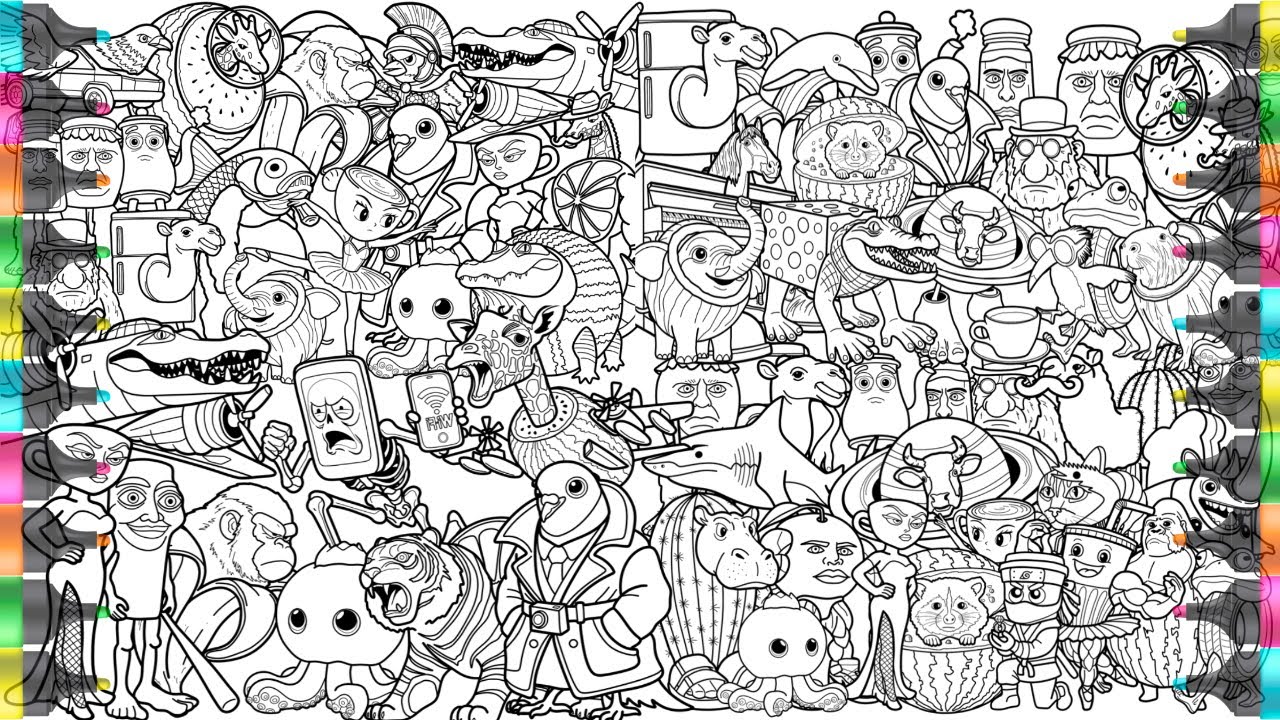 TOP All Italian Brainrot Animals New Big Coloring Book / How to Color ...