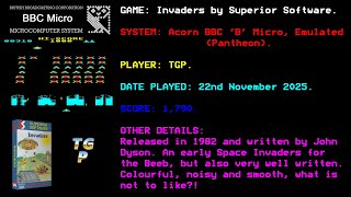 Invaders / Space Invaders - Superior Software - BBC Micro - Emulated (BeebEm) - 1,790 points.