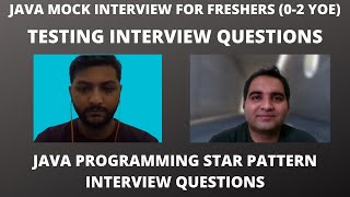 Testing Mock Interview| Java Mock Interview For Freshers