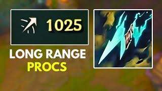 This Champion With Insane 1000 Attack Range Ap Statikk Shiv Procs League Of Legends