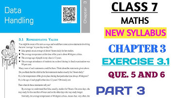 CLASS 7 MATHS CHAPTER 3 DATA HANDLING EXERCISE 3.1 QUESTION 5 AND 6 PART 3 (NEW BOOK)  @nksclasses