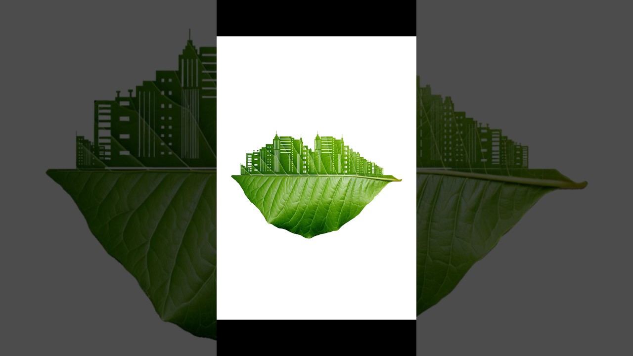 Green City Art Design | Photoshop Leaf and Buildings Effect 