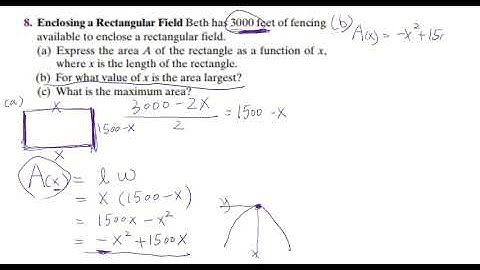 Find the maximum area of a rectangular fields given the perimeter.