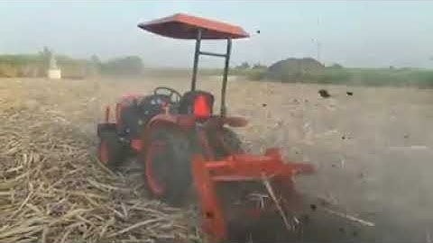 Kubota A211N Narrow Tractor & Reeves Forward Rotavator Working In SugarCane 4ft