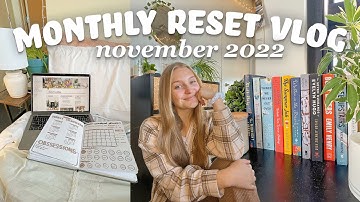 MONTHLY RESET VLOG 🍂 november prep, goal setting, book list, bullet journaling, budgeting & more!