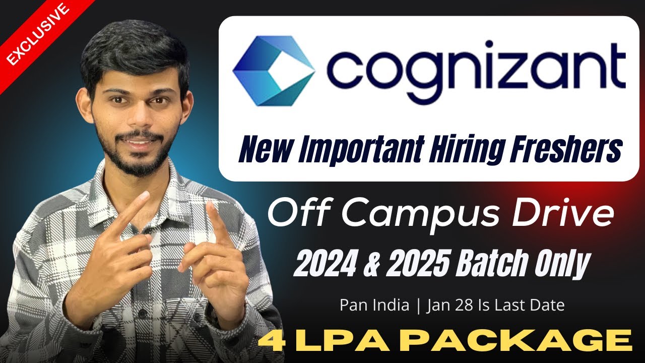 Cognizant New Hiring 2026 | 4 LPA Package | 2024 2025 Batch | Apply Now ...
