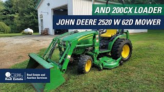 John Deere 2520 with 62D mower and 200CX loader for auction