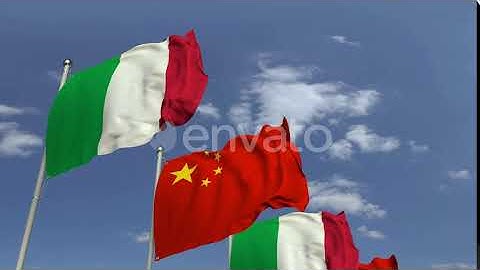 Flags of Italy and China at International Meeting | Motion Graphics - Envato elements