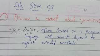 what is Java script? explain with a example program 6th sem cs