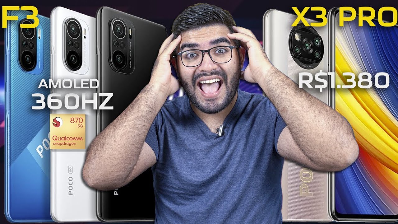 😱😱COMO ASSIM?? POCO X3 PRO e POCO F3! DESEMPENHO DE GALAXY S21 Por menos de R.400! AMOLED+120HZ😍😍