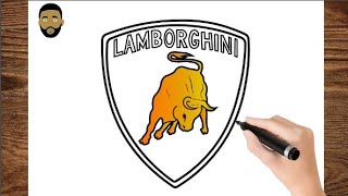 How To Draw Lamborghini logo - كيفية رسم شعار سيارة لامبورغيني