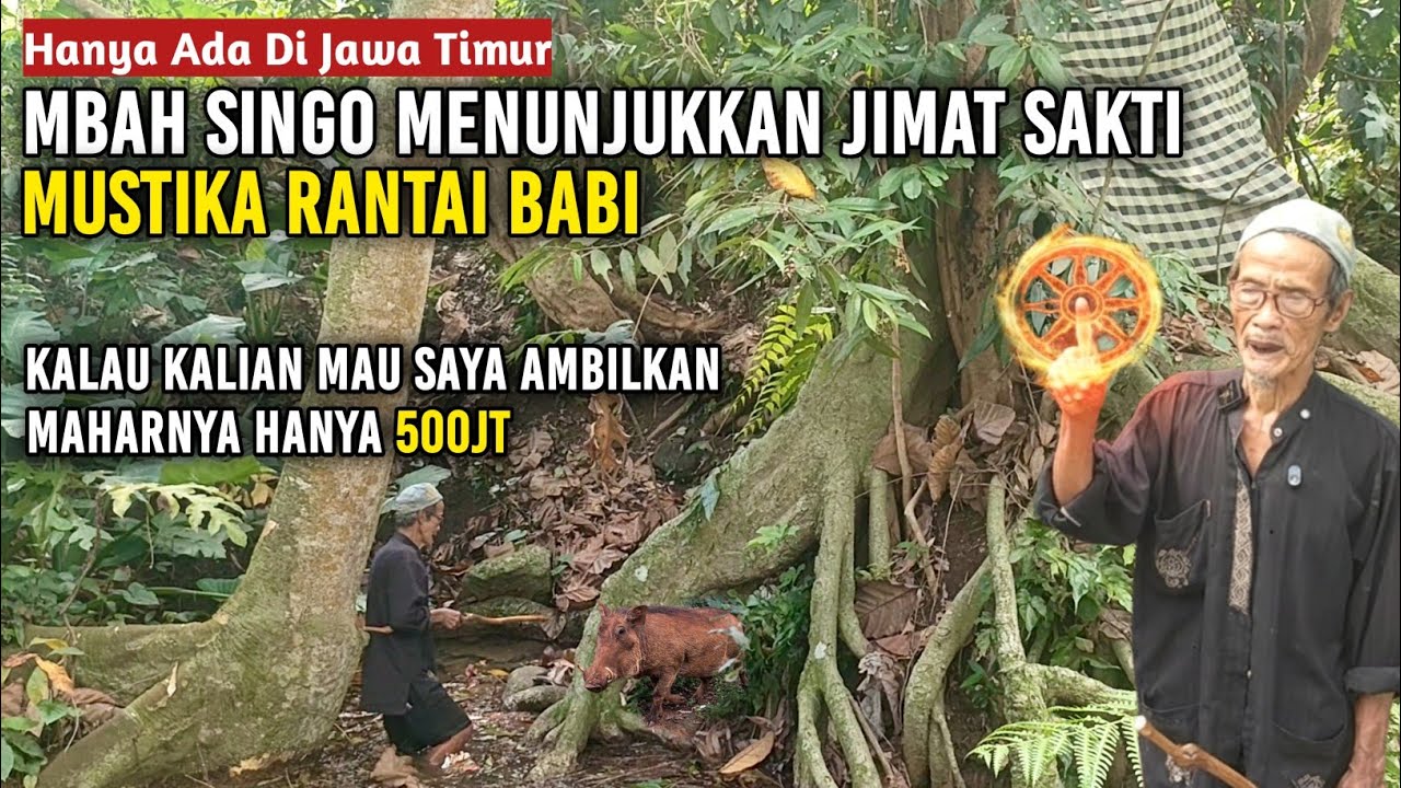Ngeri !! Mbah singo orang sakti menunjukkan jimat sakti mustika rantai babi di kampung gaib