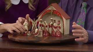 Jim Shore Heartwood Creek Ivory & Gold 10 Piece Mini Nativity Set with Stacey Stauffer