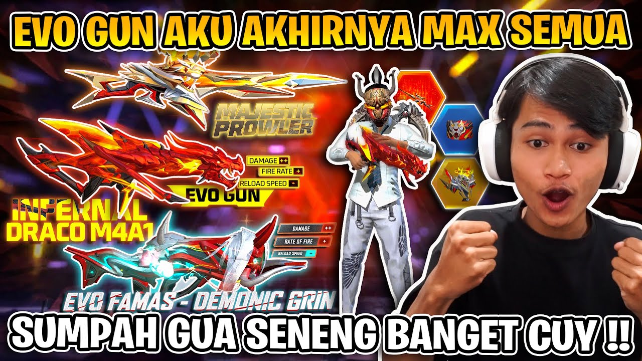 HABISIN DIAMOND AKU BUAT MAXIN SEMUA EVO GUN !! AKHIRNYA LEVEL MAX SEMUA !!
