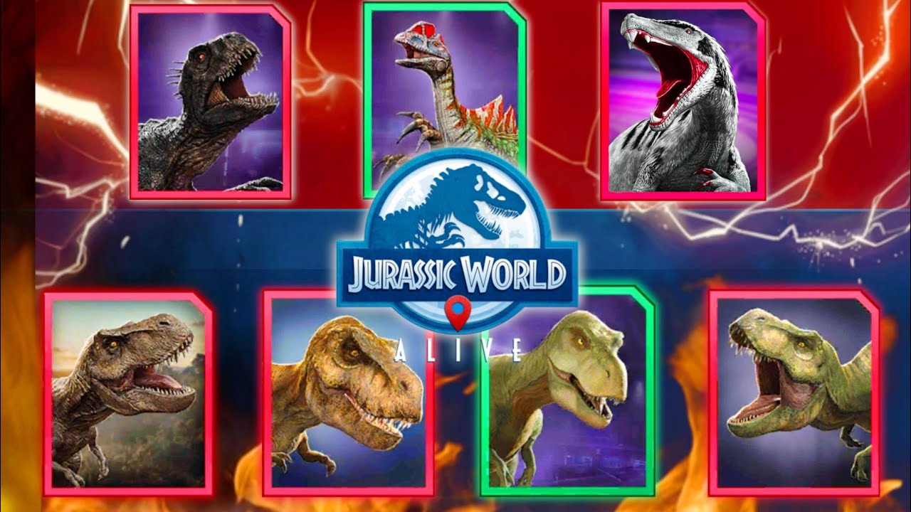 TYRNNOSAURUS-family Assembled || junior, rexy, buck and Doe || Jurassic world alive || V3.,