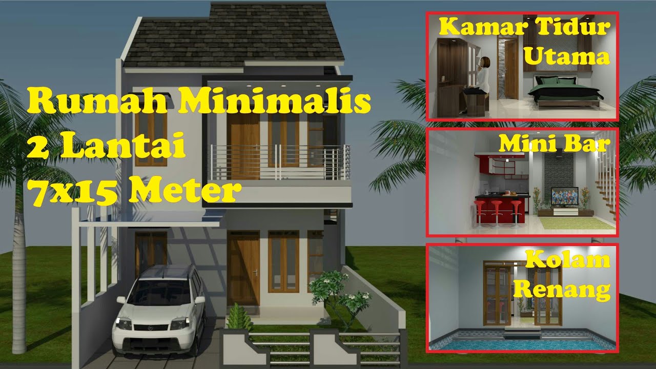  Rumah  Minimalis  2 Lantai 7x15 ada  Kolam  Renang  Desain  dan  Animasi YouTube