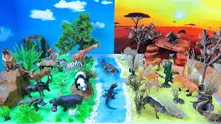 Learn Wild Animals Names and Facts–DIY Diorama with Carnivores and Herbivores for Preschool Learning