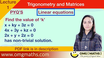 Trivial solutions | Non trivial solution | system of homogeneous equation | Linear equations