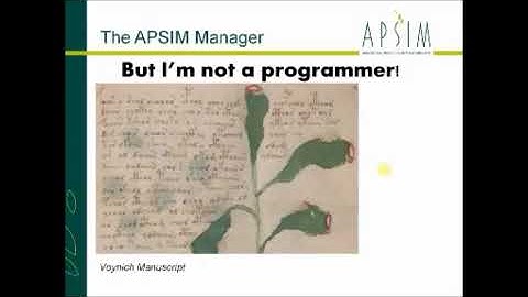 How To Use The APSIM Manager