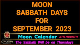 Lunar Sabbath Days for Sept 2023
