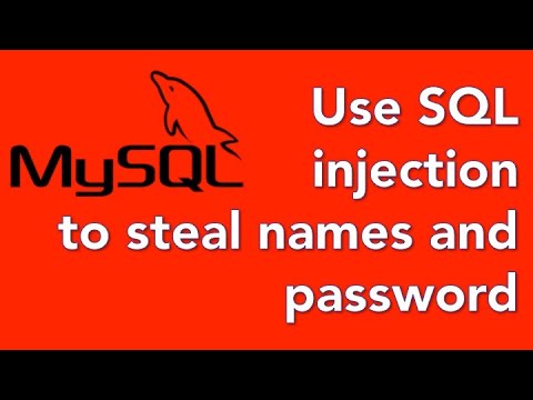 10 Use SQL injection attack to get username and passwords - YouTube