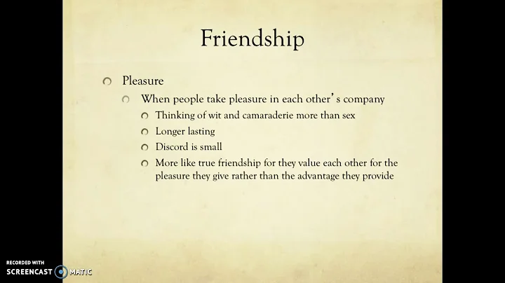 Aristotle, Virtue Ethics Lecture 6: Friendship