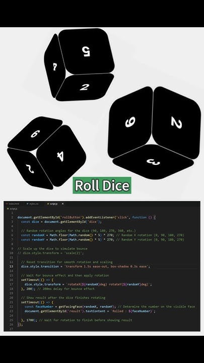 Creative 3D DICE Game | HTML-CSS-JS #coding #viralvideo #programming # ...