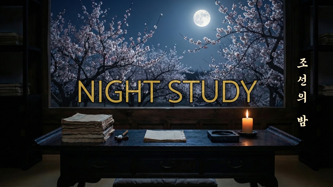 Study Music for Deep Focus 🌸 Spring Night Sounds  Calm Crickets & Ancient Scholar Study Room 1 Hour