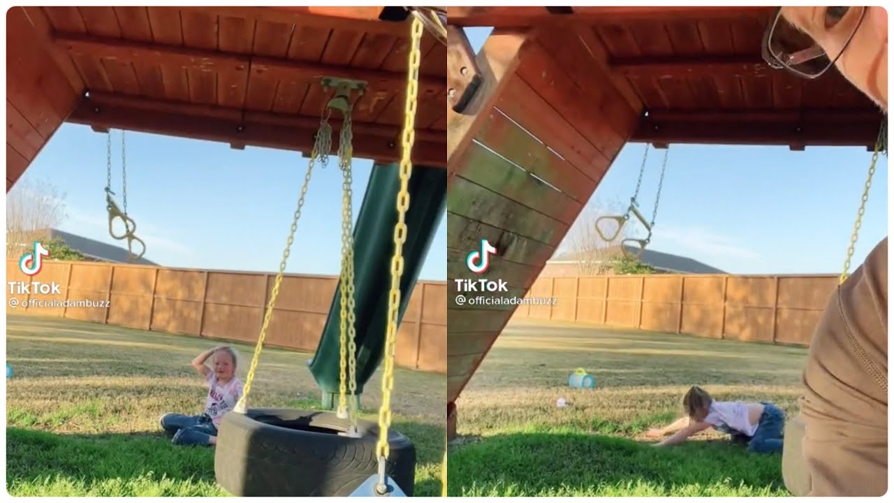'OUTDAUGHTERED' PARKER BUSBY FALLS OFF SWING SET, LANDS ON HEAD YouTube