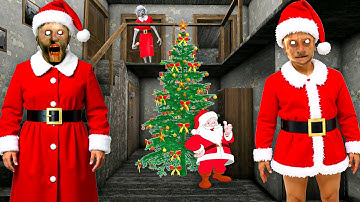 GRANNY KA MERRY CHRISTMAS 🎅 santa granny grandpa game definition in hindi | granny horror game video